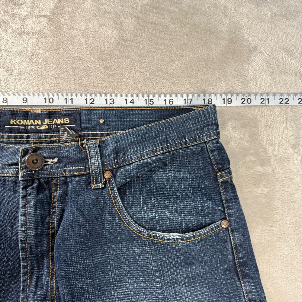 Vintage Y2K Koman Jeans Men's Sz 36x32 Baggy Wide Leg Dark Blue Grunge - Picture 6 of 9